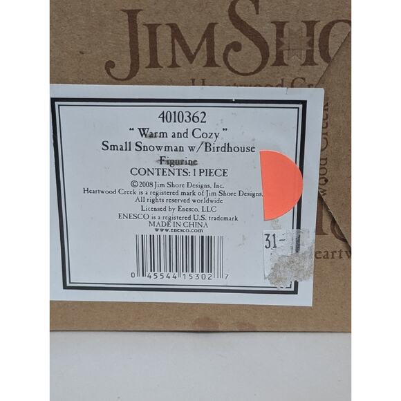 Jim Shore "Warm And Cozy" Snowman With Bird And Birdhouse. - Picture 12 of 12